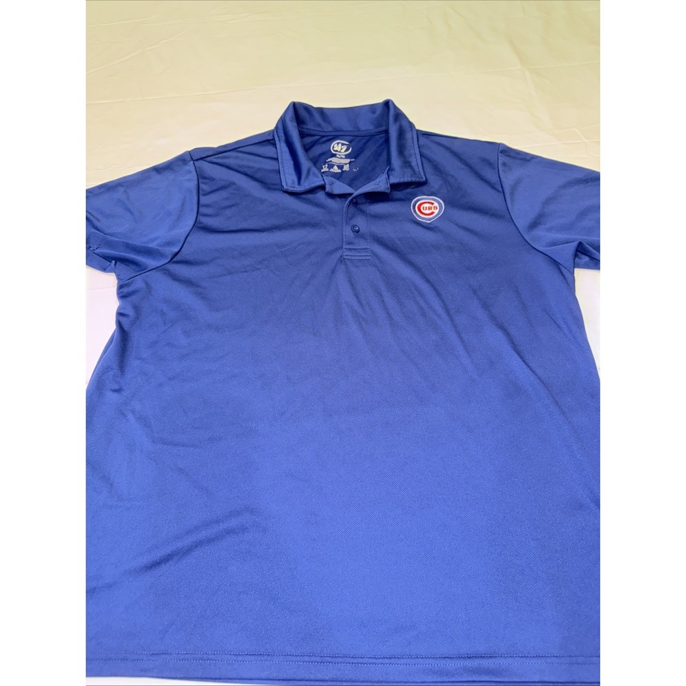 Chicago Cubs MLB '47 Mens Sz XL Royal Blue Performance Short Sleeve Polo